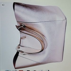 Pahajim gold pebbled bucket bag 2 handle shoulder satchel tote red NEW